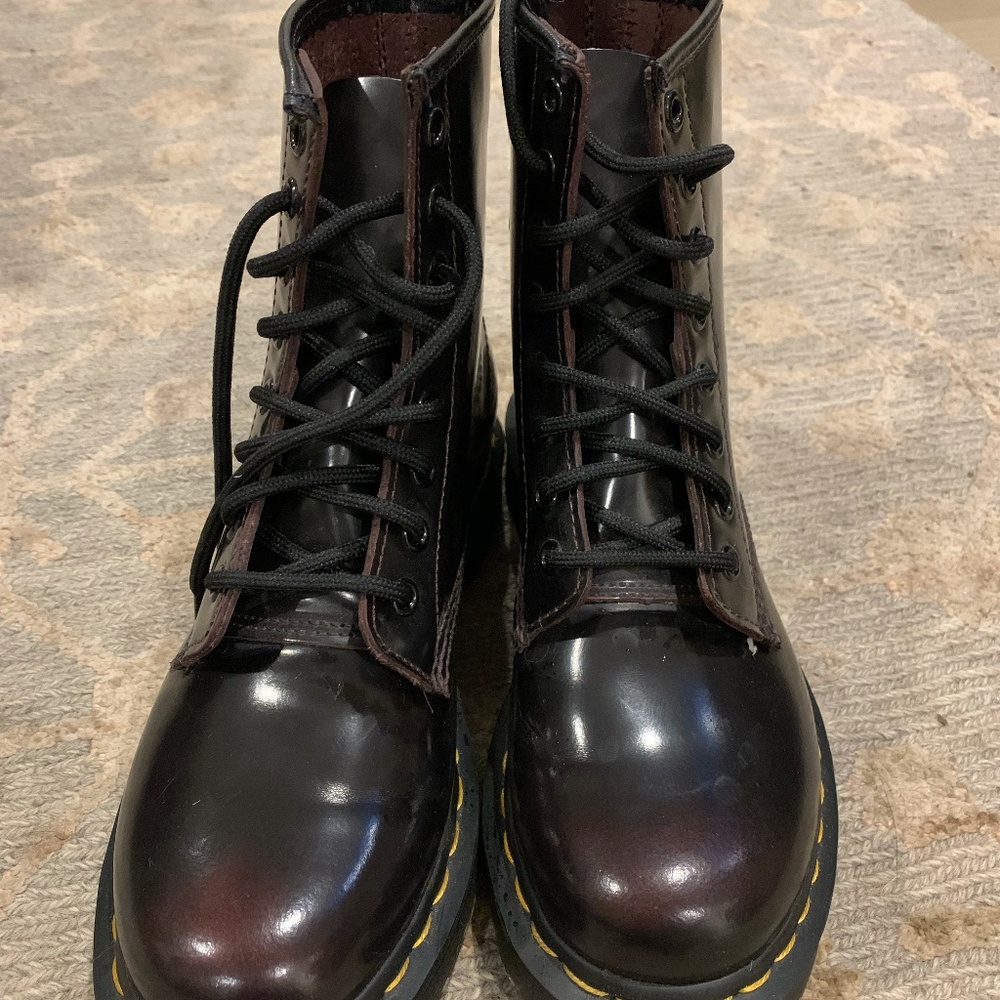 Doc Marten patent leather boots Cherry Red